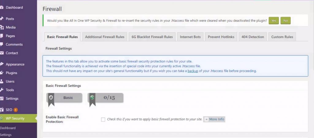 Firewall feature basic