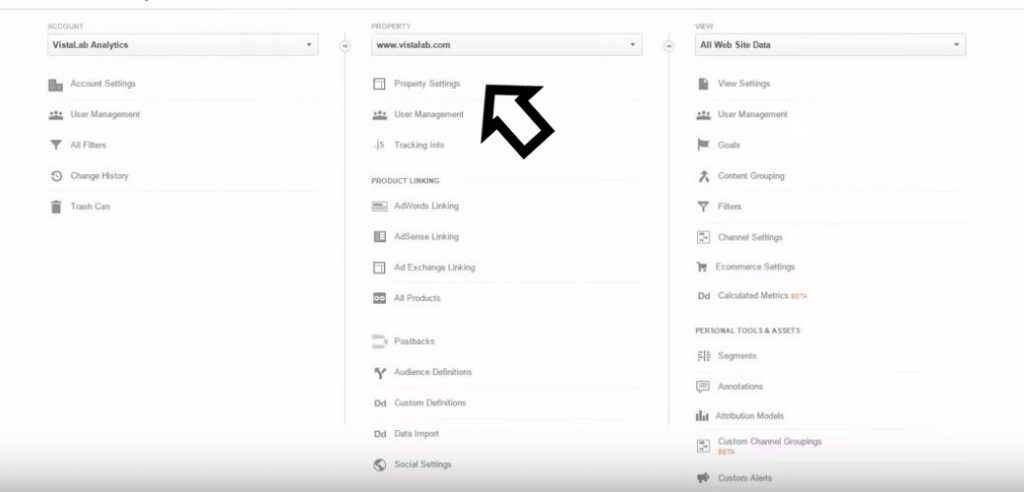 Property Settings in Google Analytics