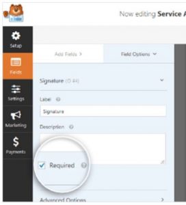Required Signature in WPForms