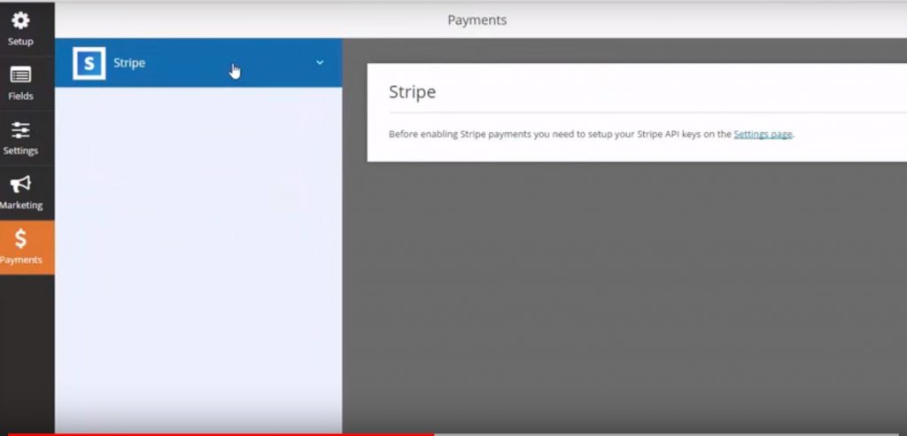 Stripe Screen in WPforms screenshot