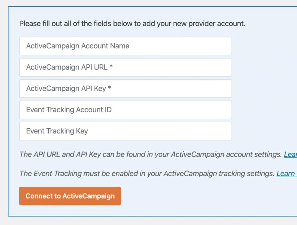 Active Campaign API key