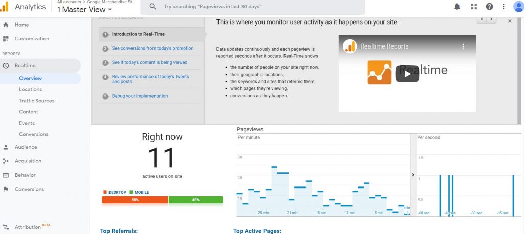 test your analytics by going to real time and the overview to make sure it is working