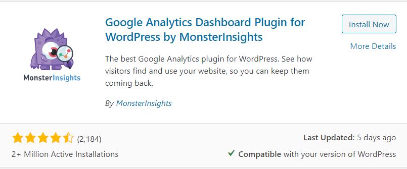 WordPress Plugin Called MonsterInsights 