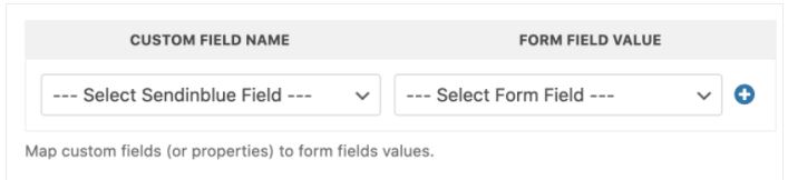 WPForms Sendinblue form values and custom field names.